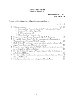 IGNOU MEG-07 Solved Assignment 2026-27 – English Medium