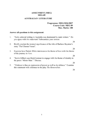 IGNOU MEG-09 Solved Assignment 2026-27 – English Medium