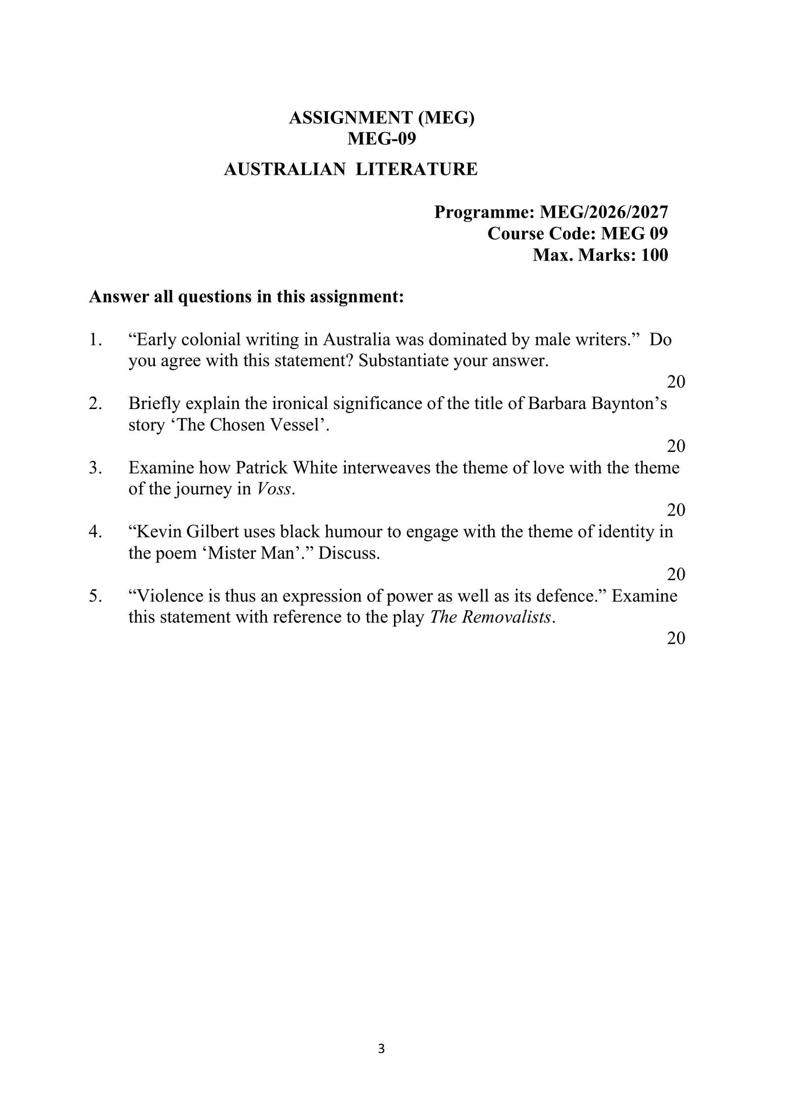 IGNOU MEG-09 Solved Assignment 2026-27 – English Medium