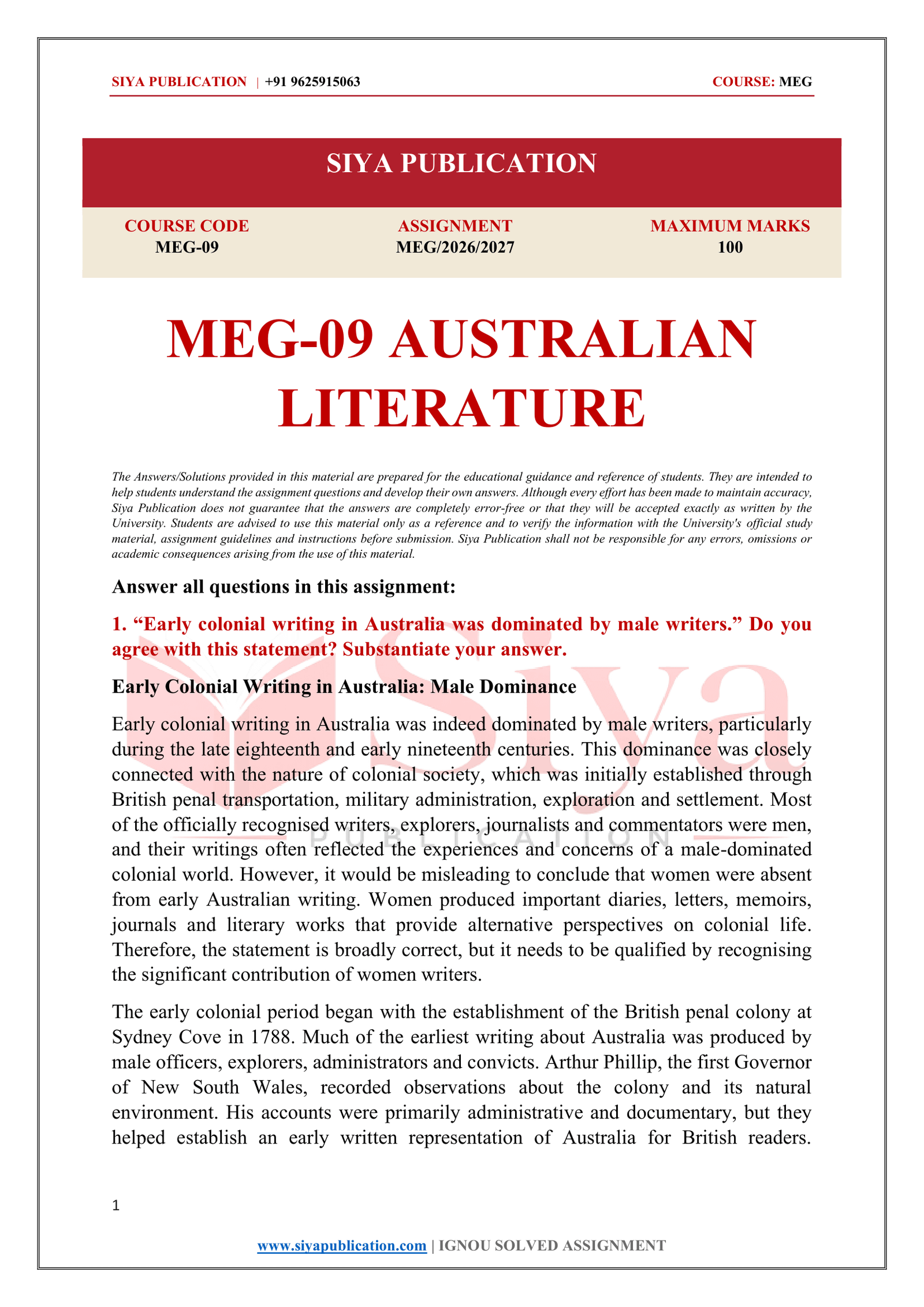 IGNOU MEG-09 Solved Assignment 2026-27 – English Medium - Image 2