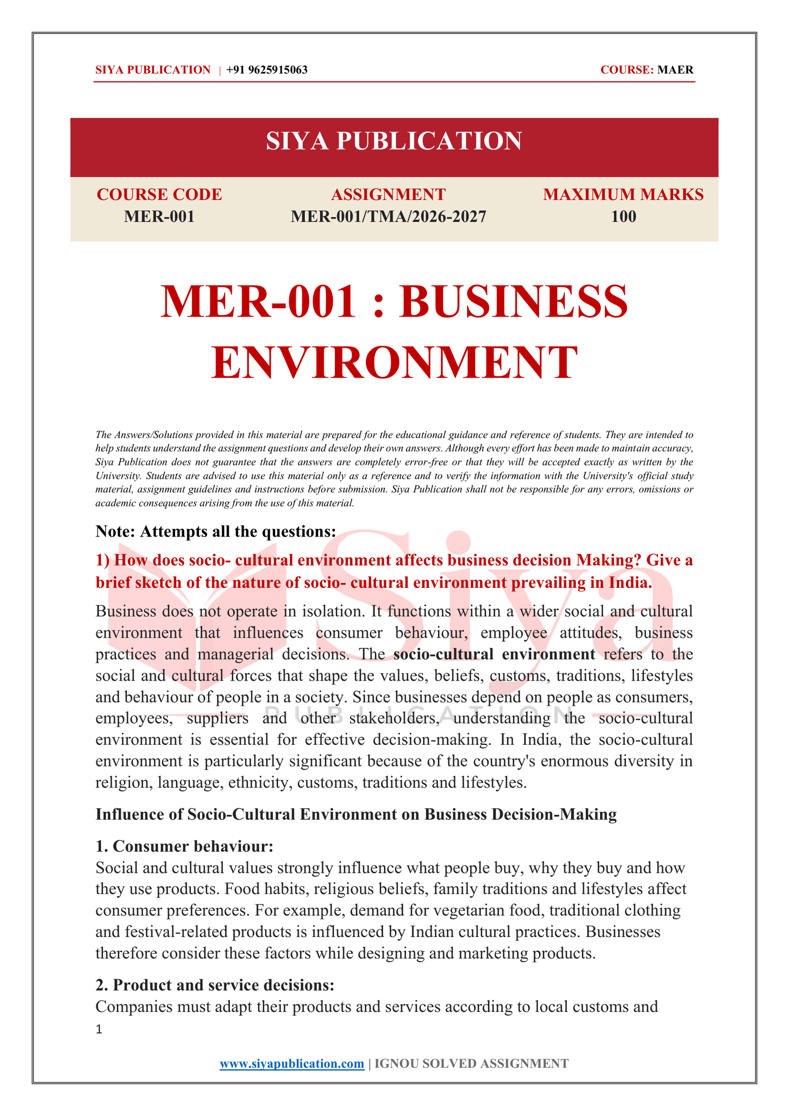 IGNOU MER-001 Solved Assignment 2026-27 – English Medium - Image 2