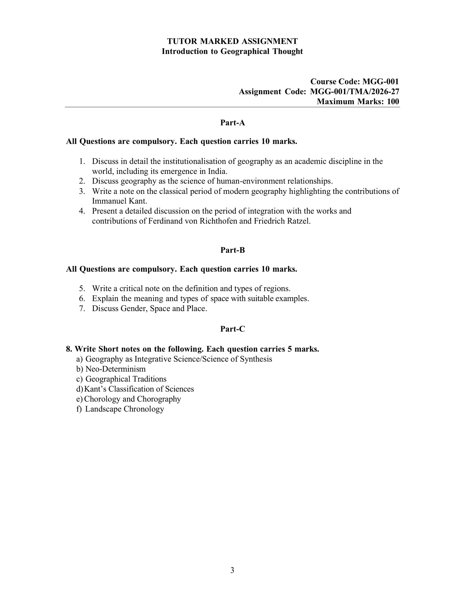 IGNOU MGG-001 Solved Assignment 2026-27 – English Medium