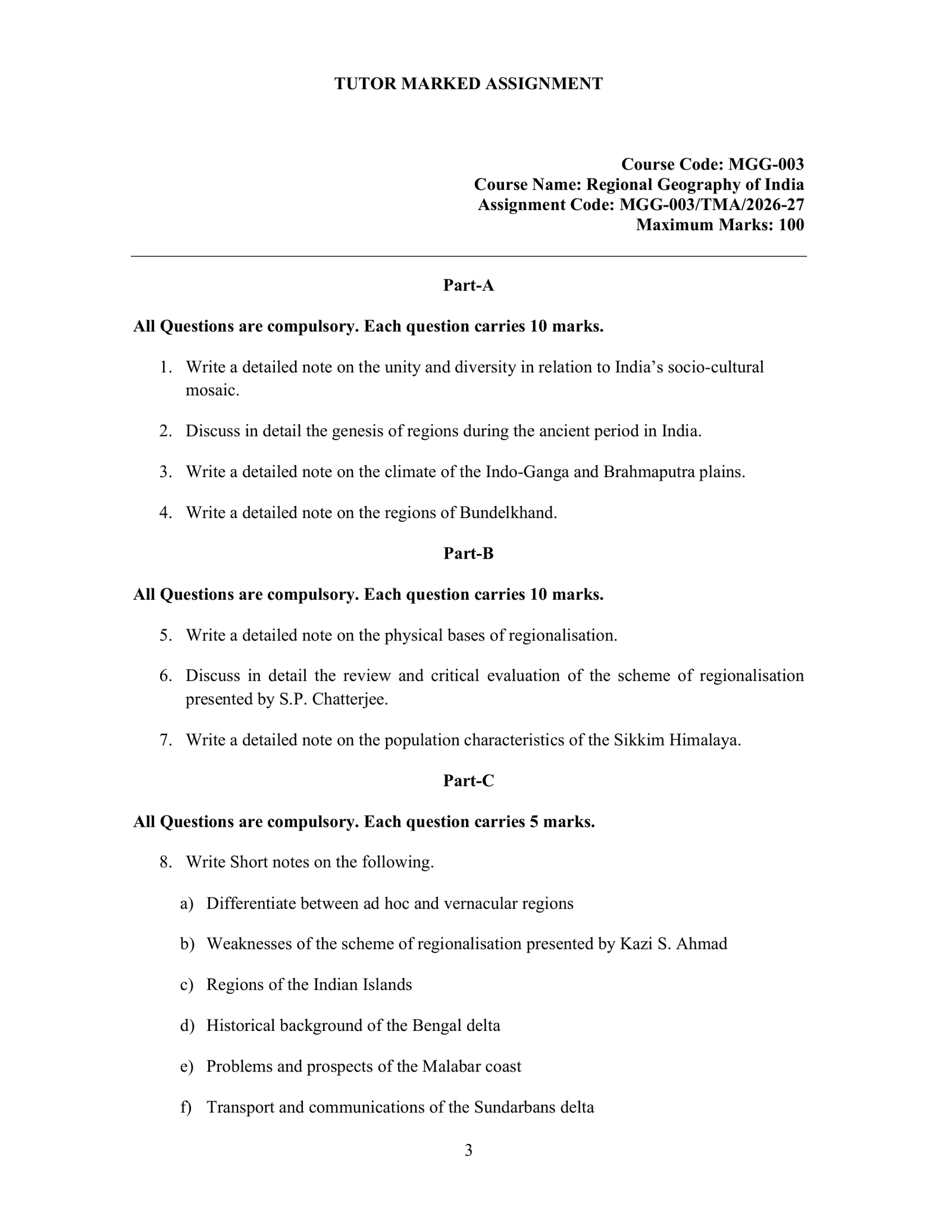 IGNOU MGG-003 Solved Assignment 2026-27 – English Medium