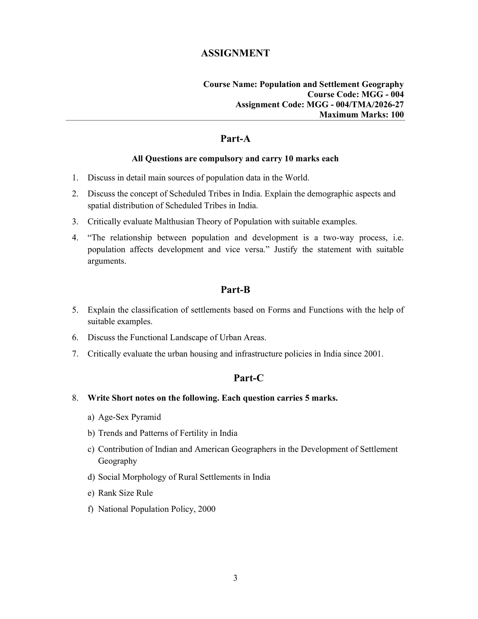 IGNOU MGG-004 Solved Assignment 2026-27 – English Medium