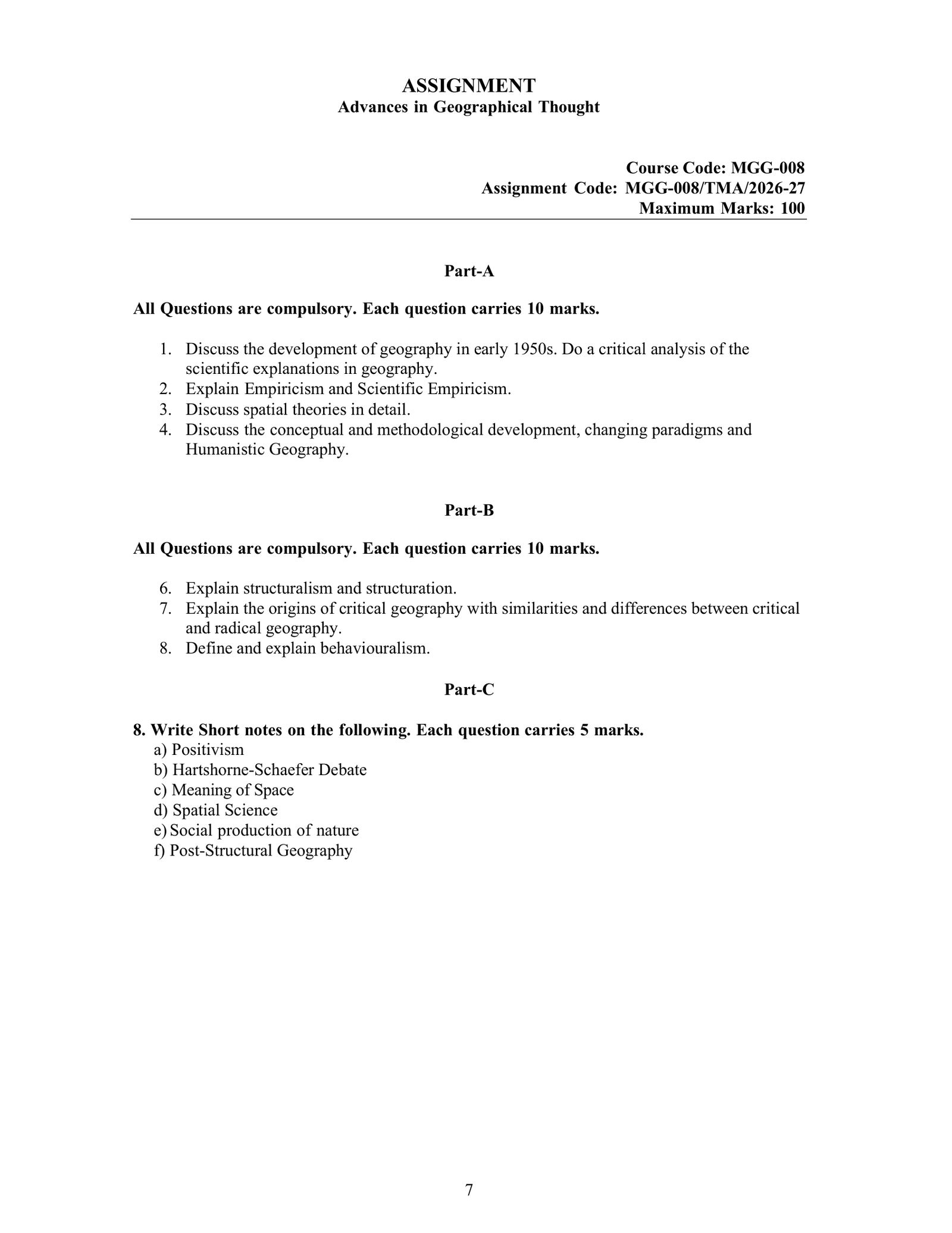 IGNOU MGG-008 Solved Assignment 2026-27 – English Medium
