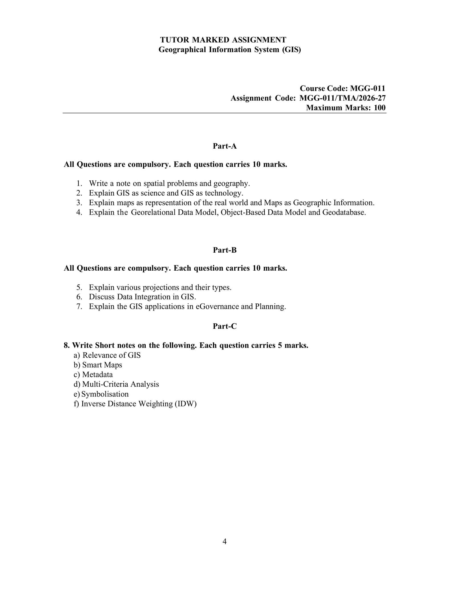IGNOU MGG-011 Solved Assignment 2026-27 – English Medium