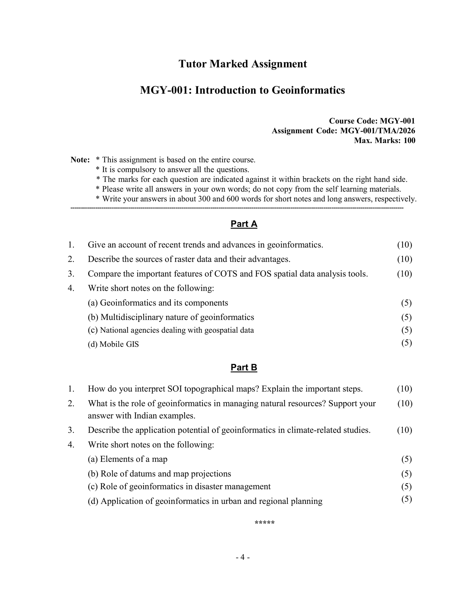 IGNOU MGY-001 Solved Assignment January & July 2026 – English Medium