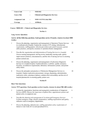 IGNOU MHH-012 Solved Assignment JULY 2026 – English Medium