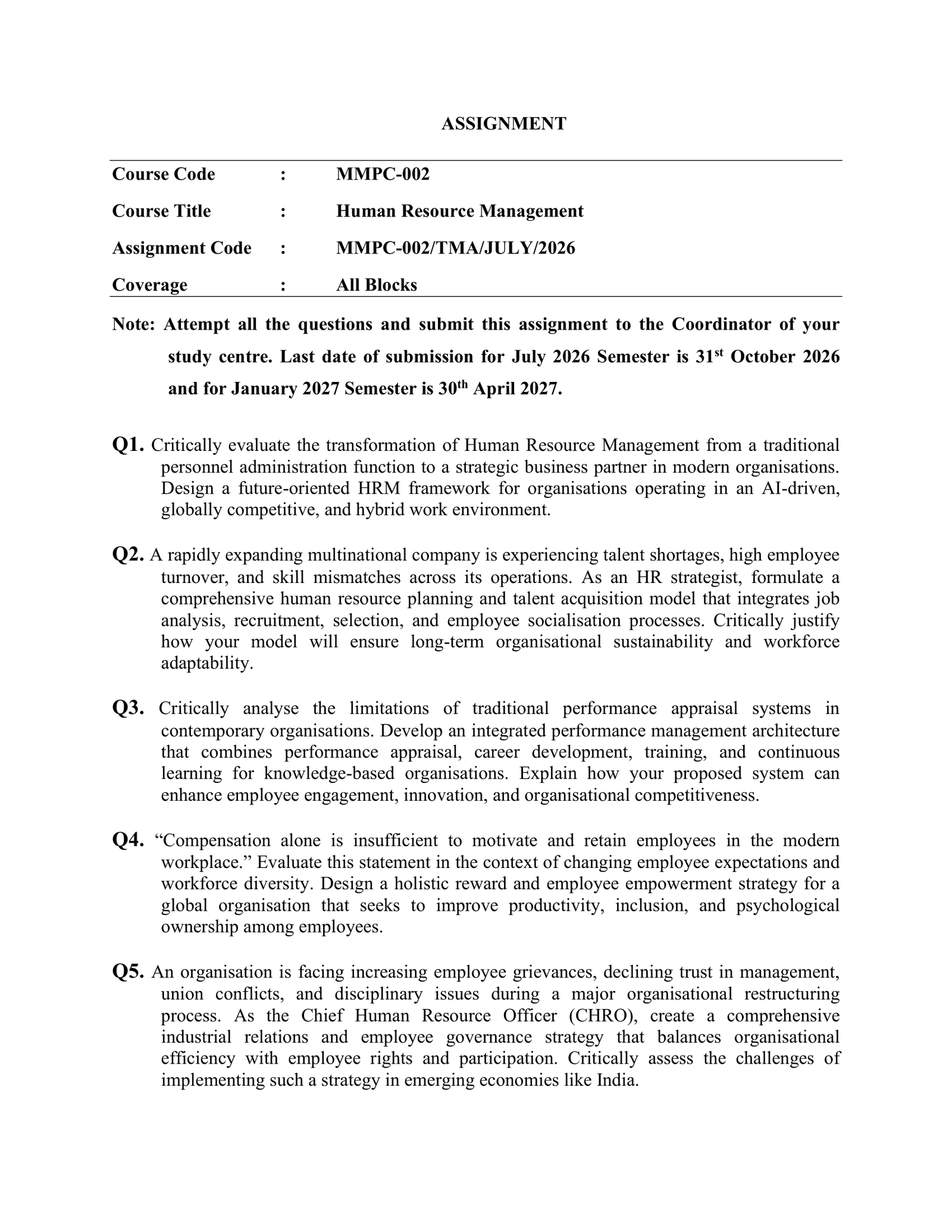 IGNOU MMPC-002 Solved Assignment 2026-27 – English Medium