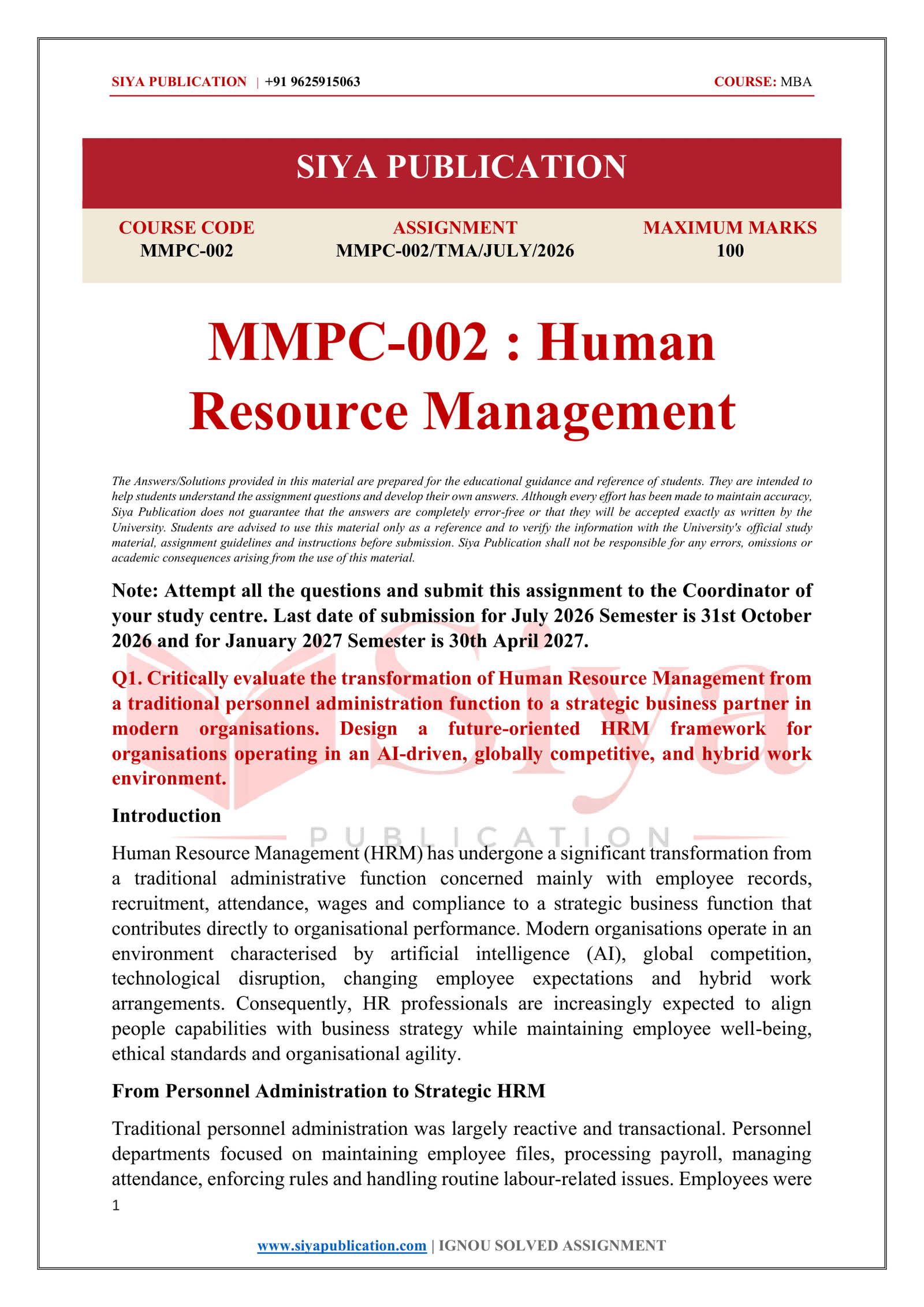 IGNOU MMPC-002 Solved Assignment 2026-27 – English Medium - Image 2