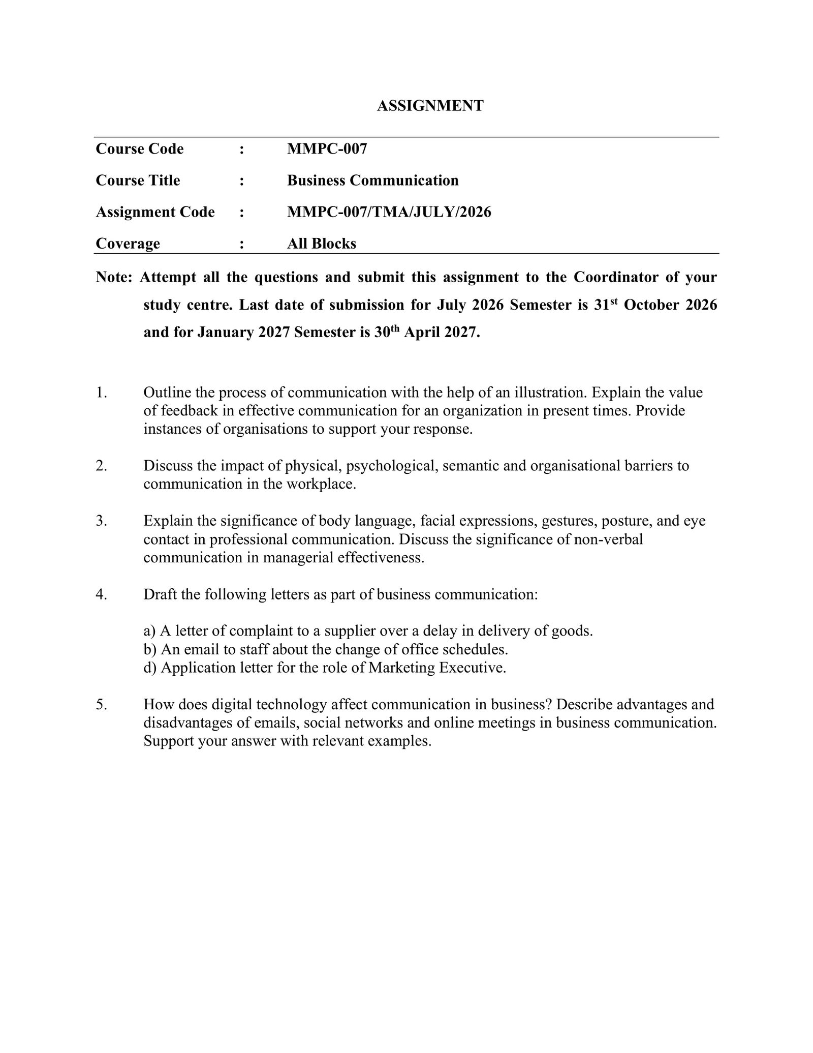 IGNOU MMPC-007 Solved Assignment 2026-27 – English Medium