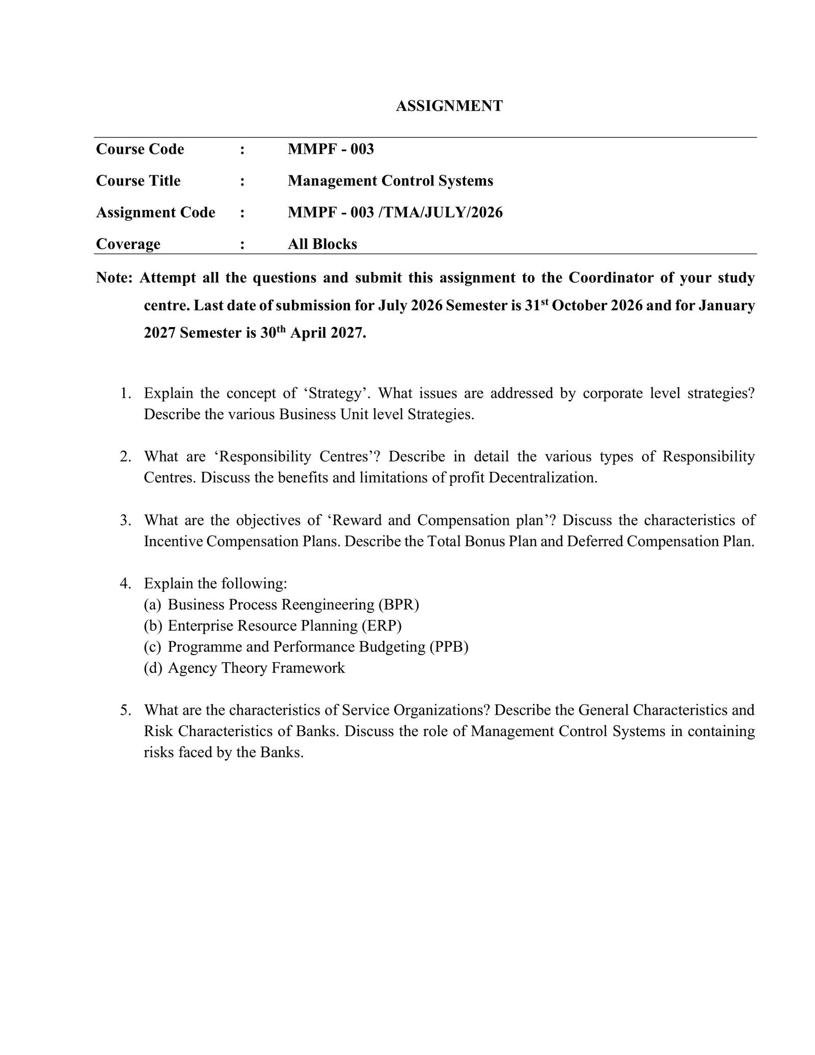 IGNOU MMPF-003 Solved Assignment 2026-27 – English Medium