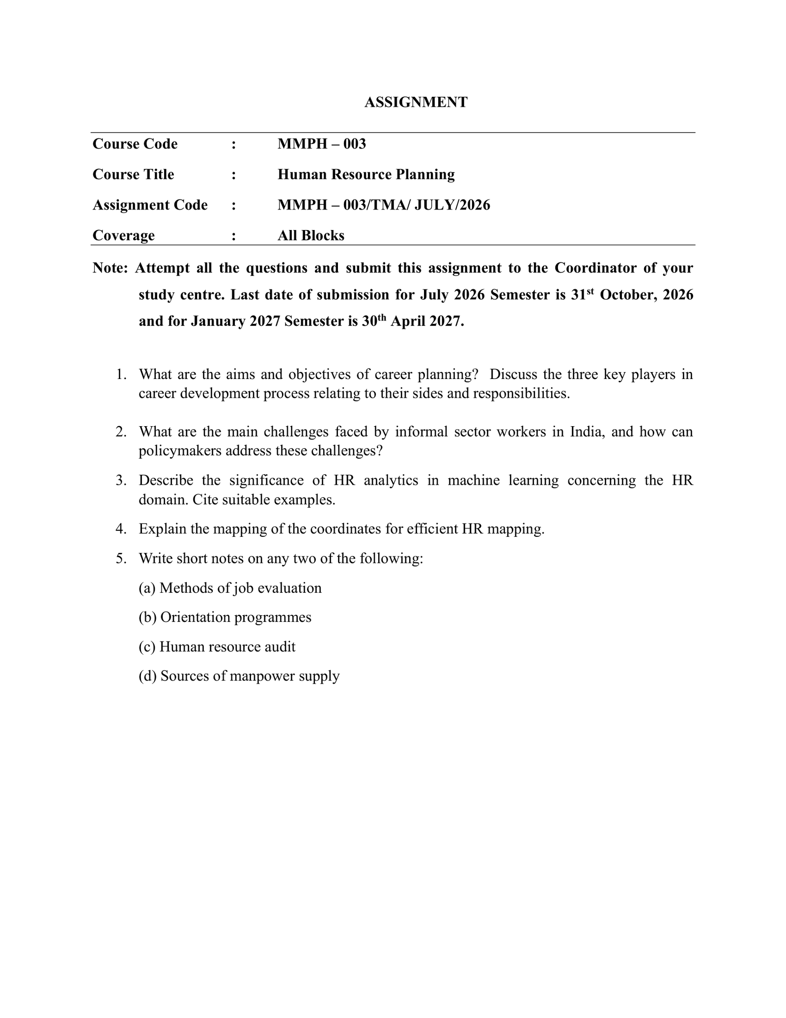 IGNOU MMPH-003 Solved Assignment 2026-27 – English Medium