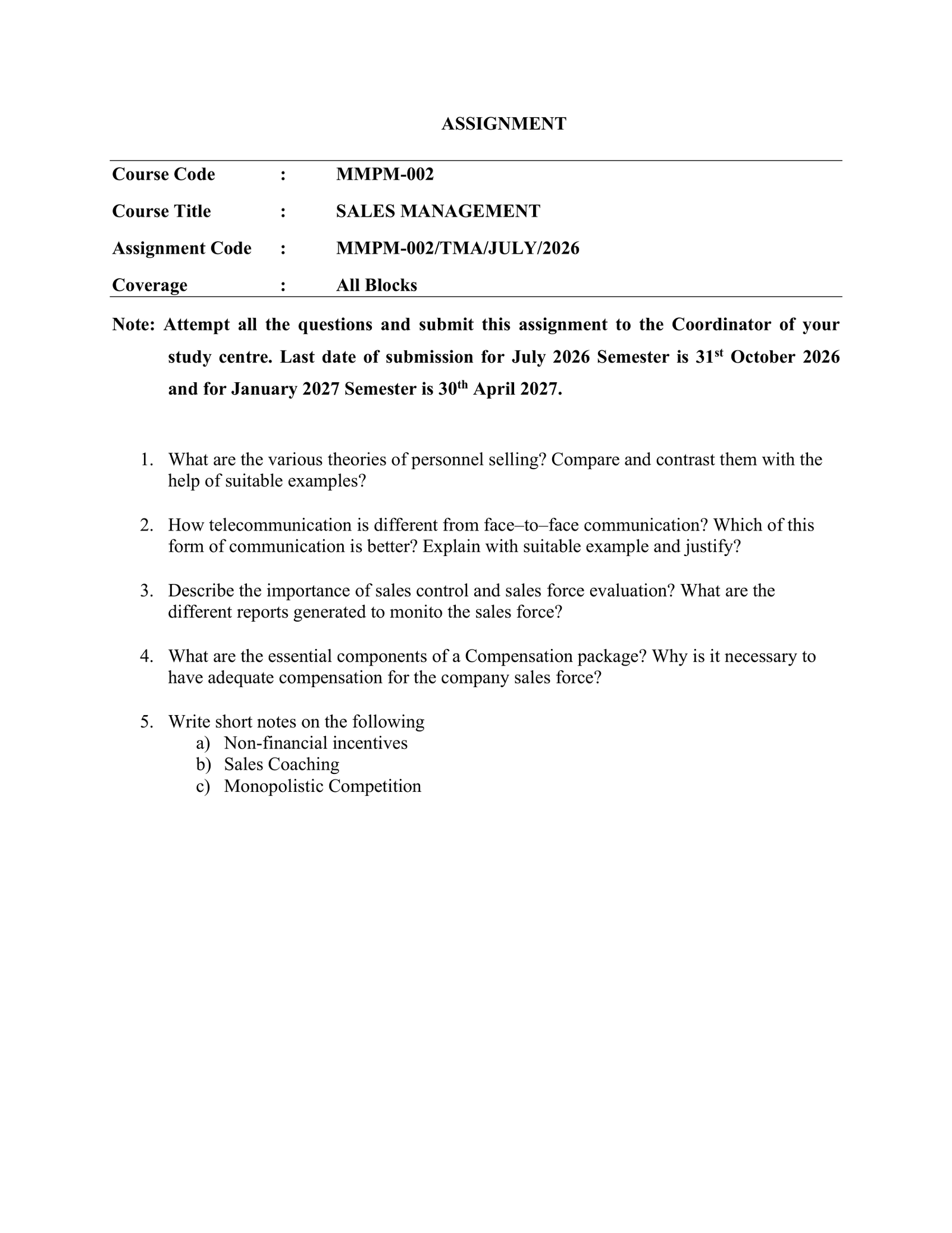 IGNOU MMPM-002 Solved Assignment 2026-27 – English Medium