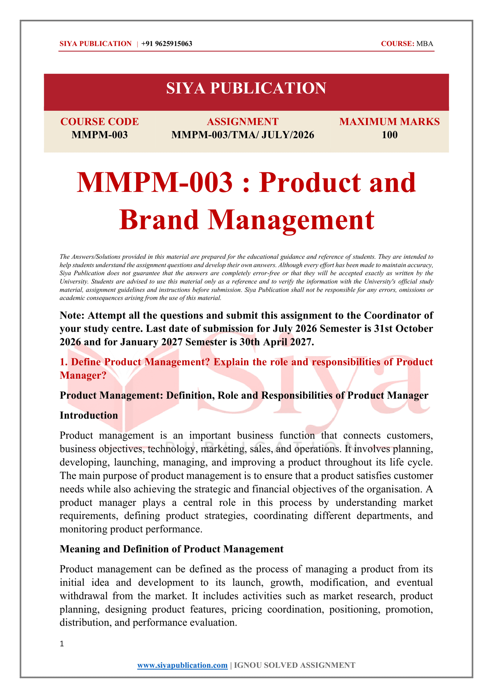 IGNOU MMPM-003 Solved Assignment 2026-27 – English Medium - Image 2