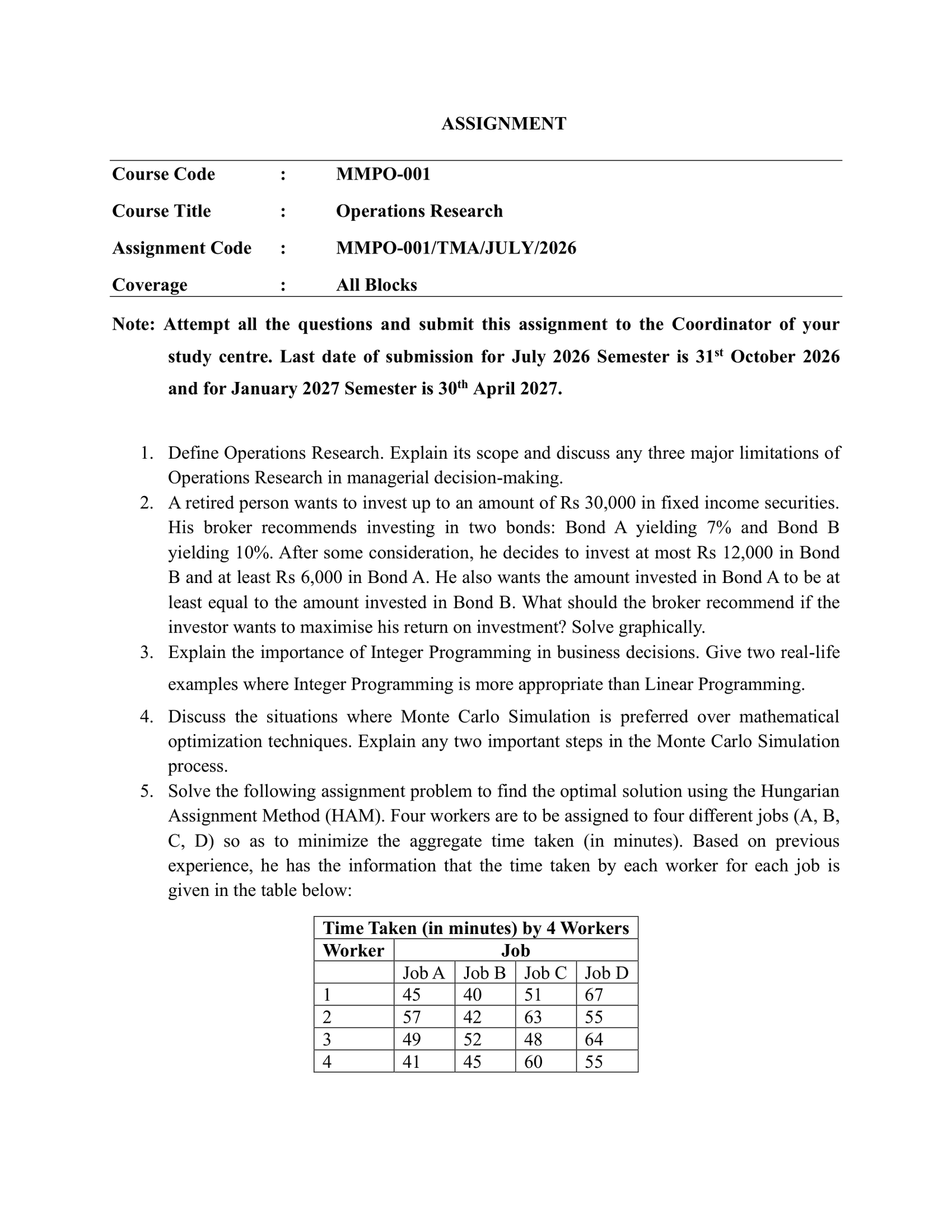 IGNOU MMPO-001 Solved Assignment 2026-27 – English Medium