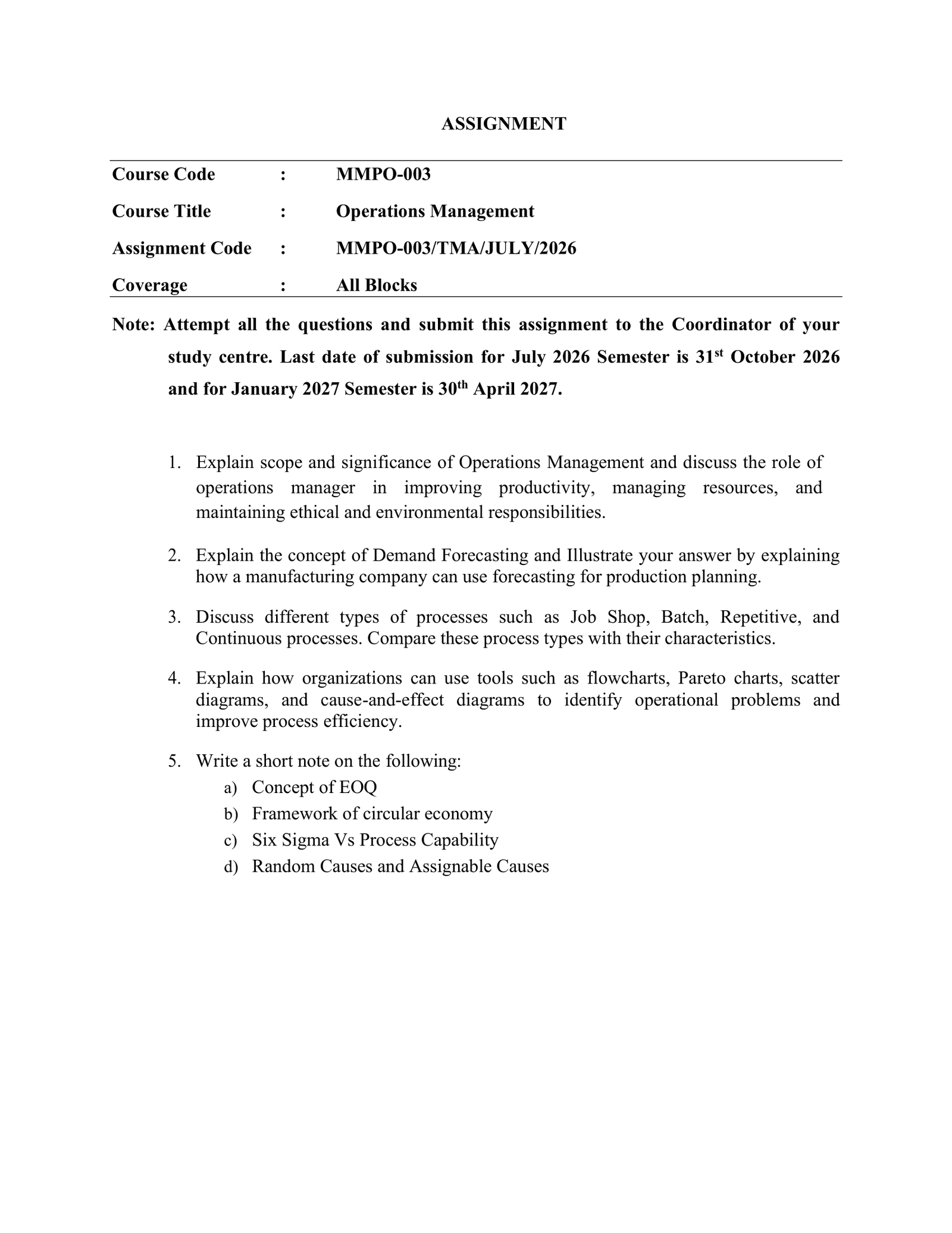 IGNOU MMPO-003 Solved Assignment 2026-27 – English Medium
