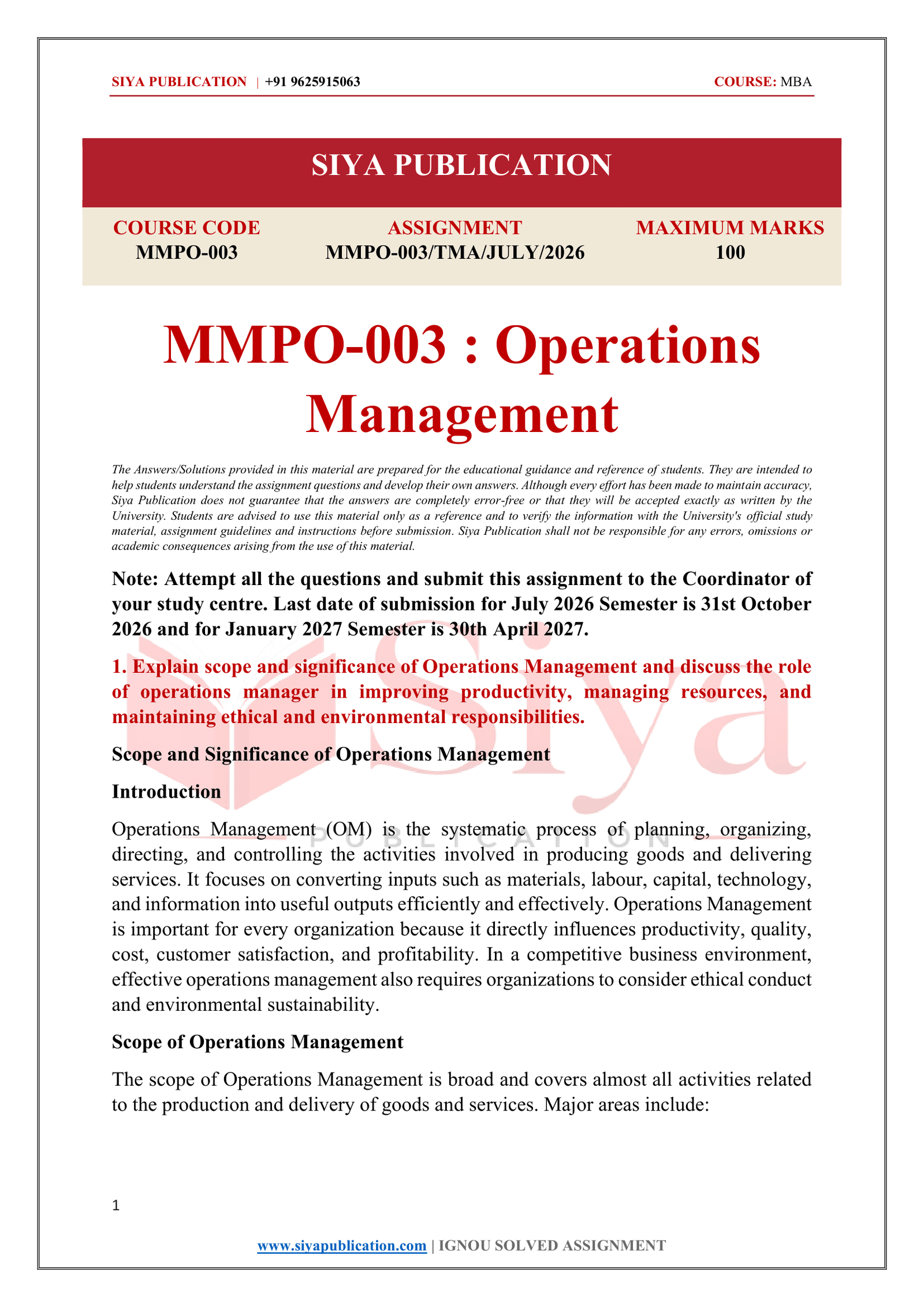 IGNOU MMPO-003 Solved Assignment 2026-27 – English Medium - Image 2