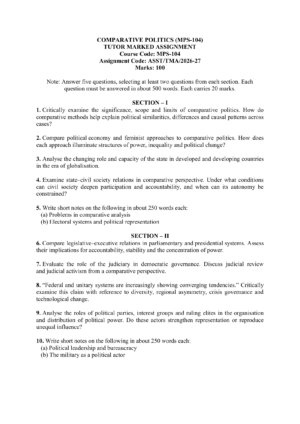 IGNOU MPS-104 Solved Assignment 2026-27 – English Medium