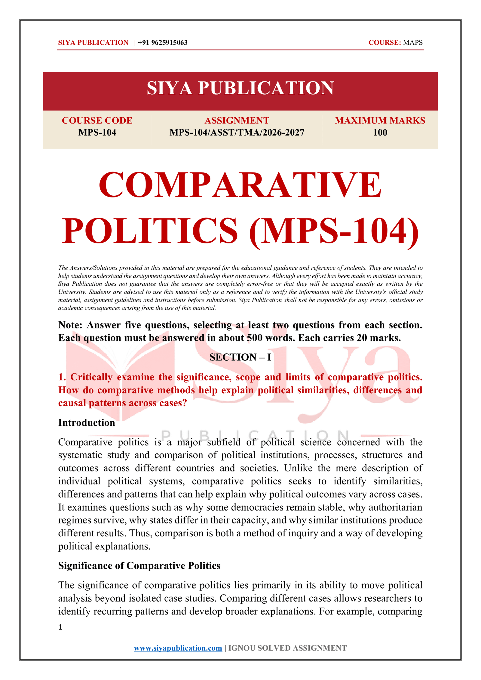 IGNOU MPS-104 Solved Assignment 2026-27 – English Medium - Image 2