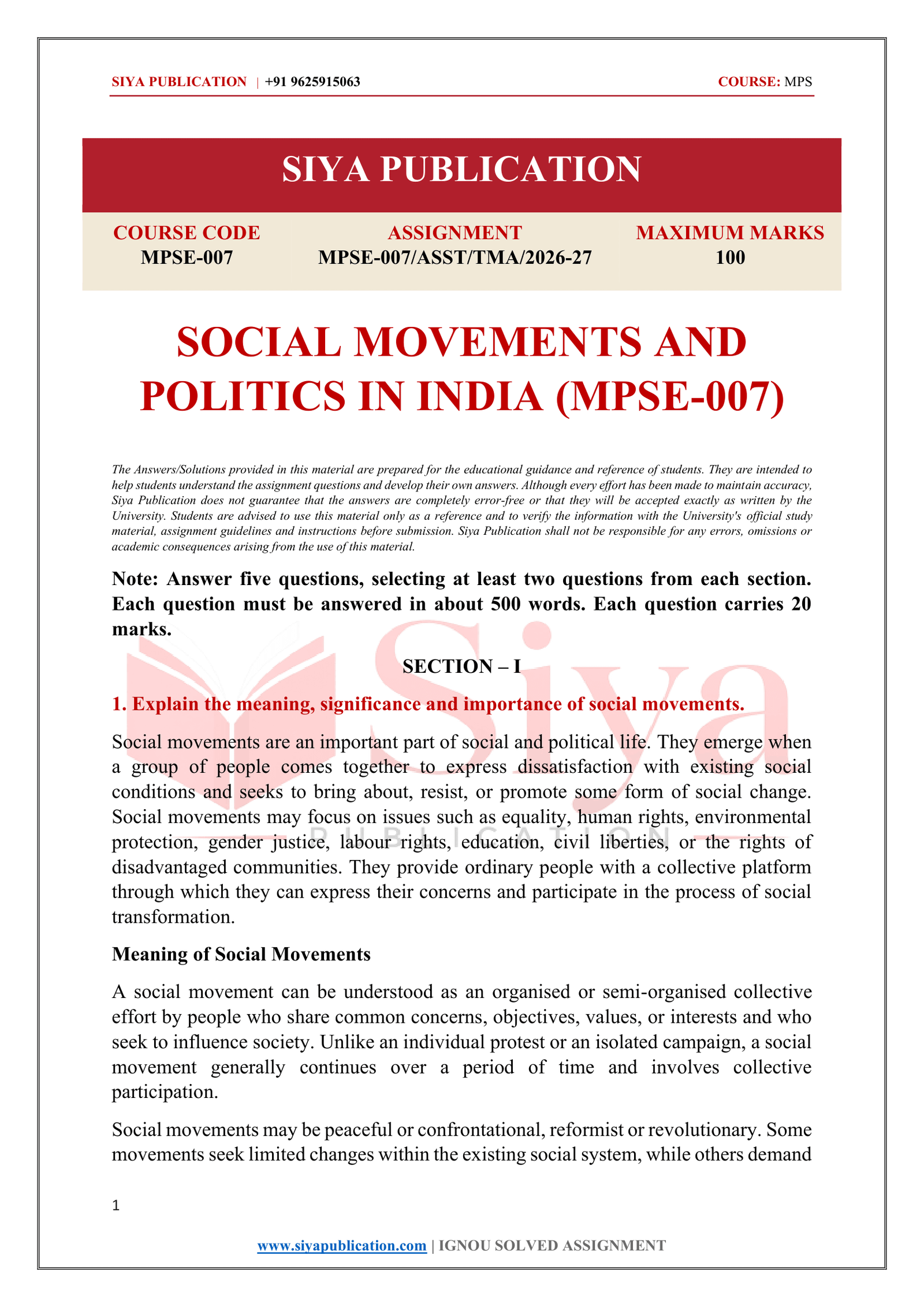 IGNOU MPSE-007 Solved Assignment 2026-27 – English Medium - Image 2