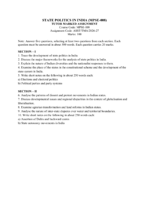 IGNOU MPSE-008 Solved Assignment 2026-27 – English Medium