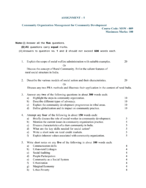 IGNOU MSW-009 Solved Assignment 2026-27 – English Medium