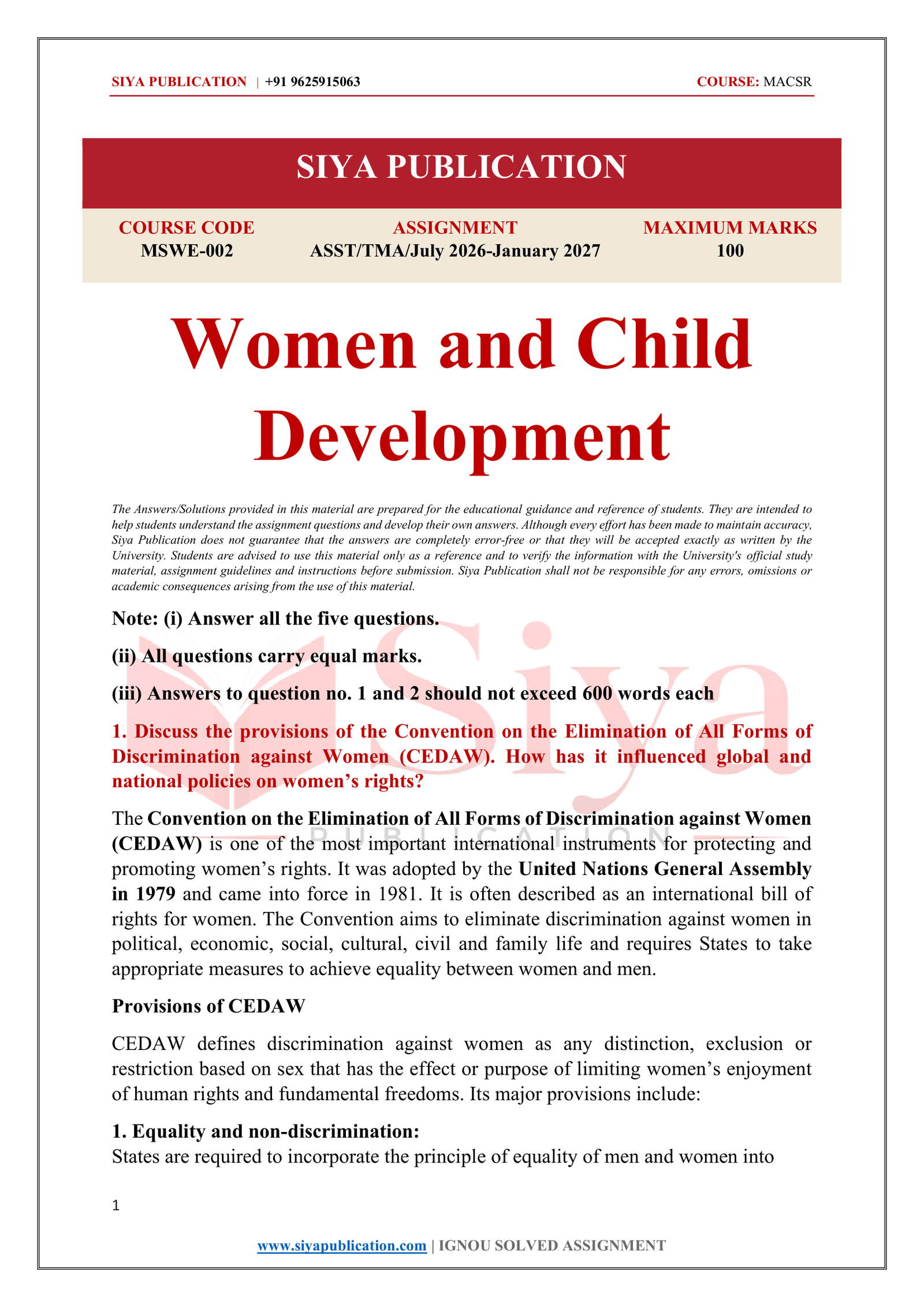 IGNOU MSWE-002 Solved Assignment 2026-27 – English Medium - Image 2