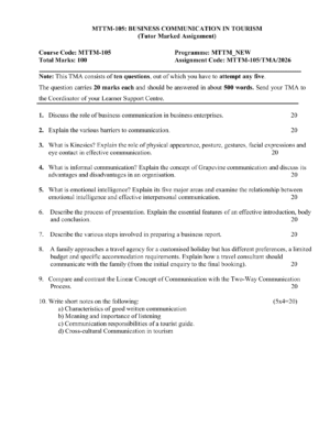 IGNOU MTTM-105 Solved Assignment JULY 2026 – English Medium