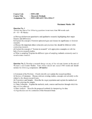 IGNOU MWG-005 Solved Assignment 2026-27 – English Medium