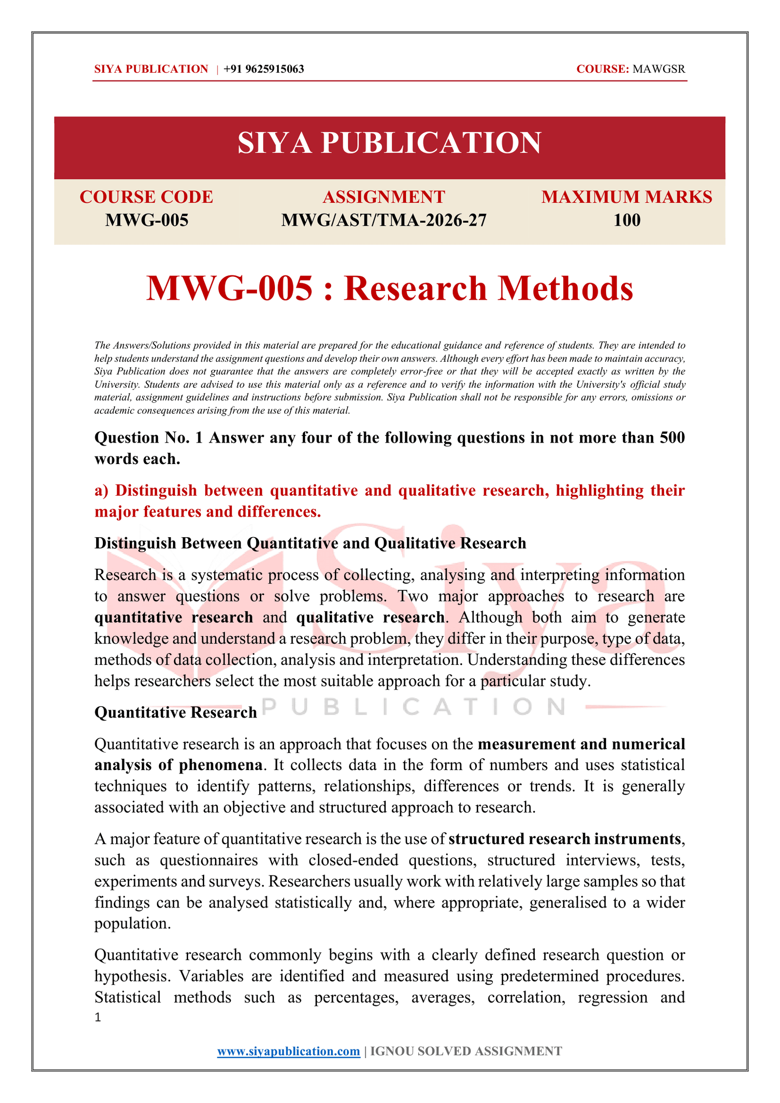 IGNOU MWG-005 Solved Assignment 2026-27 – English Medium - Image 2