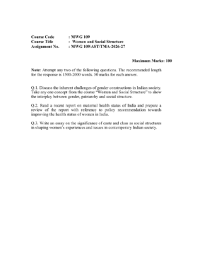 IGNOU MWG-109 Solved Assignment 2026-27 – English Medium
