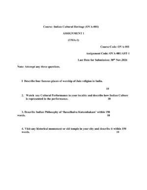 IGNOU OVA-001 Solved Assignment JULY 2026 – English Medium