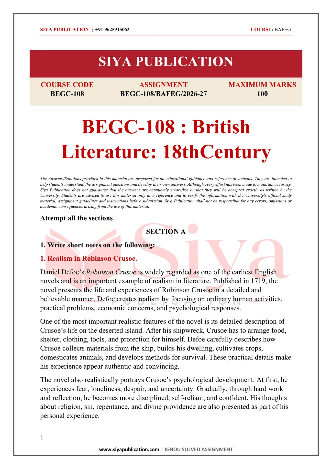 IGNOU BEGC-108 Solved Assignment 2026-27 – English Medium - Image 2