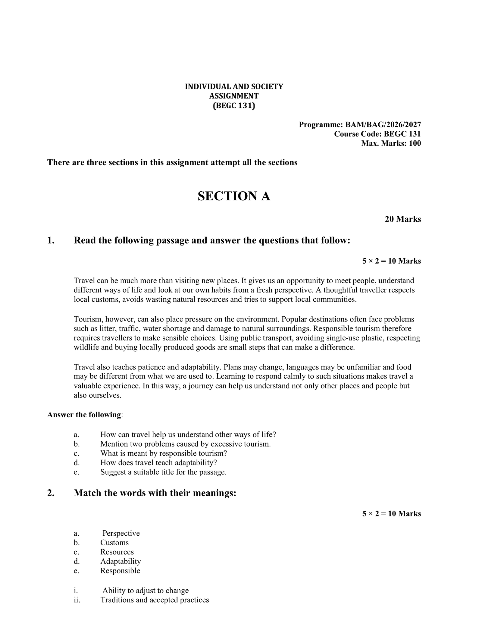 IGNOU BEGC-131 Solved Assignment 2026-27 – English Medium