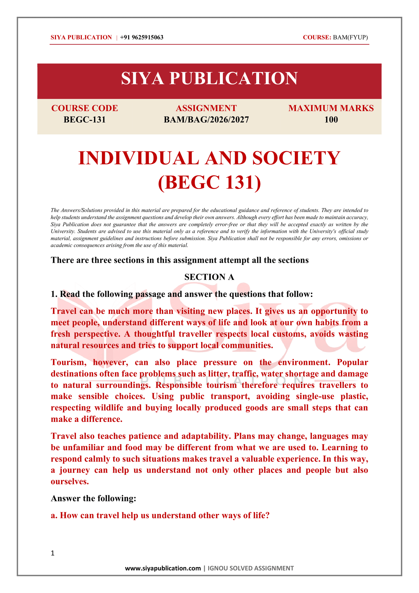 IGNOU BEGC-131 Solved Assignment 2026-27 – English Medium - Image 2
