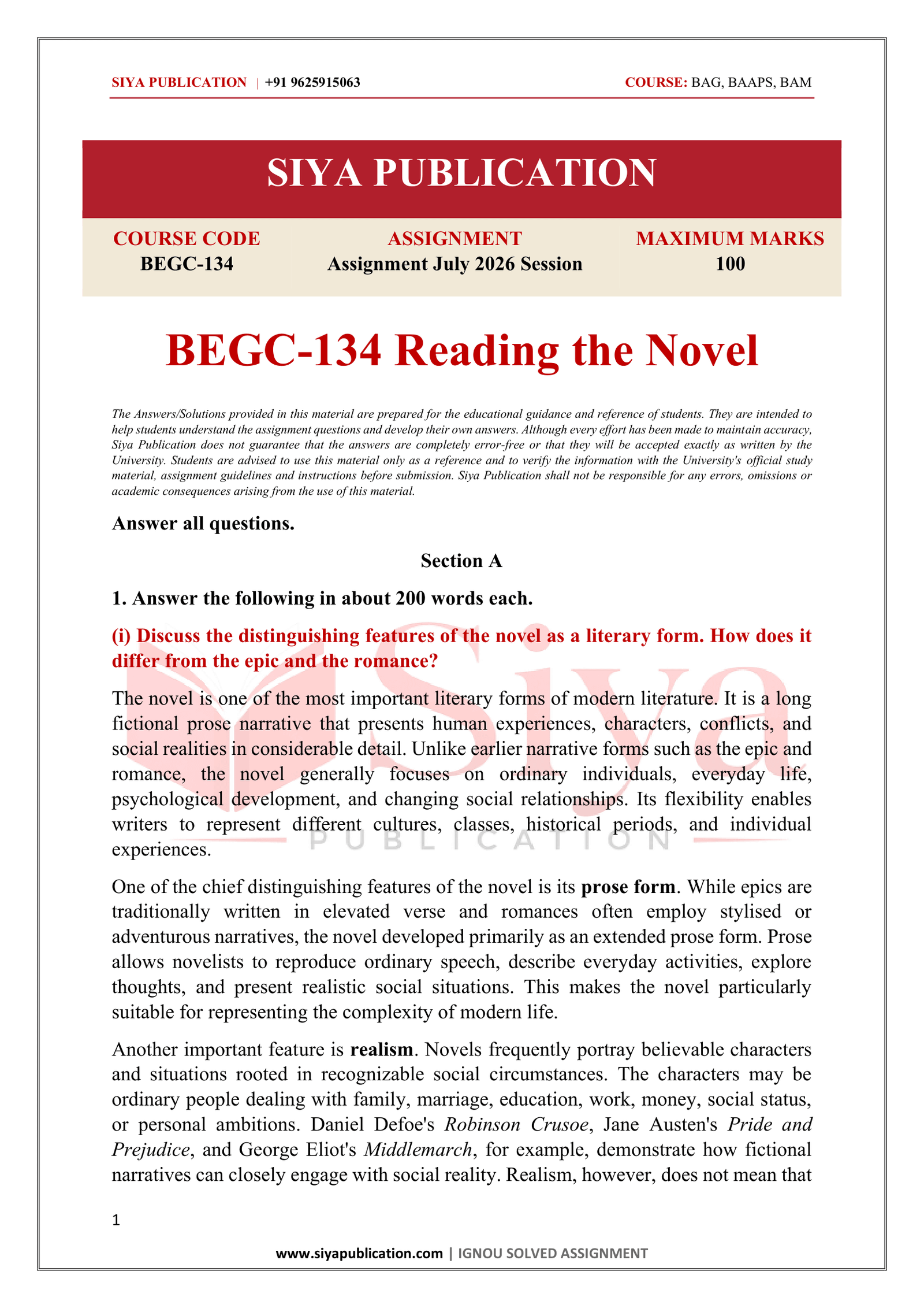 IGNOU BEGC-134 Solved Assignment JULY 2026 – English Medium - Image 2