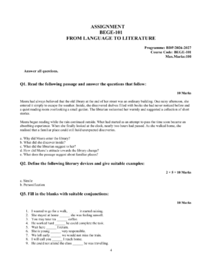 IGNOU BEGE-101 Solved Assignment 2026-27 – English Medium