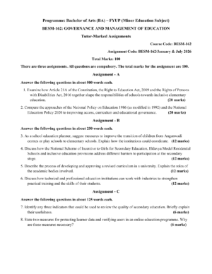 IGNOU BESM-162 Solved Assignment 2026-27 – English Medium