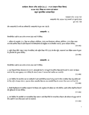 IGNOU BESM-162 Solved Assignment 2026-27 – Hindi Medium