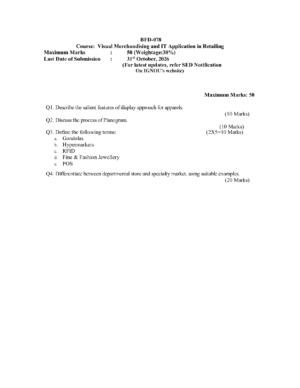 IGNOU BFD-078 Solved Assignment JULY 2026 – English Medium
