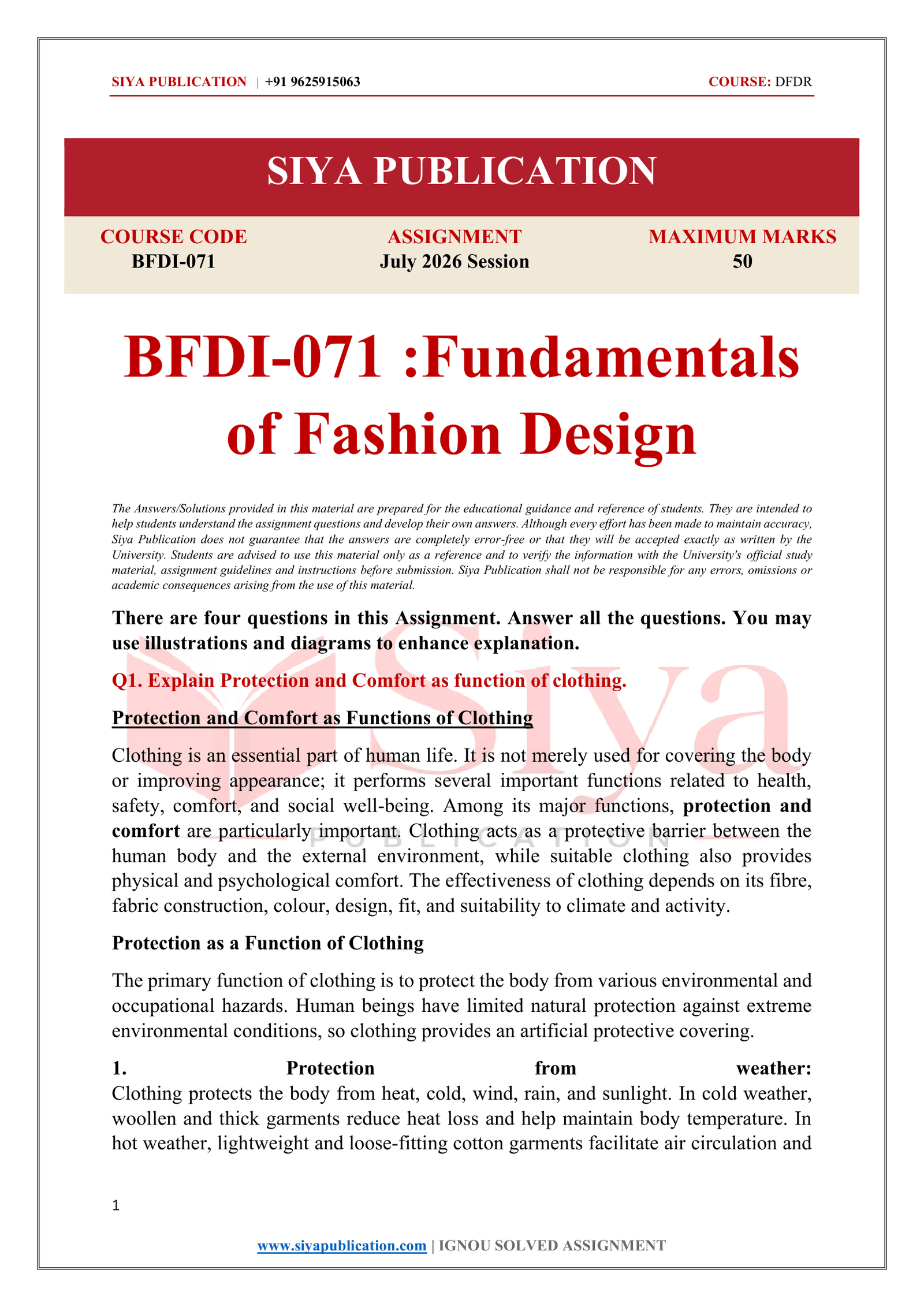 IGNOU BFDI-071 Solved Assignment JULY 2026 – English Medium - Image 2