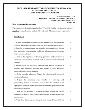 IGNOU BHCC-124 Solved Assignment 2026-27 – English Medium