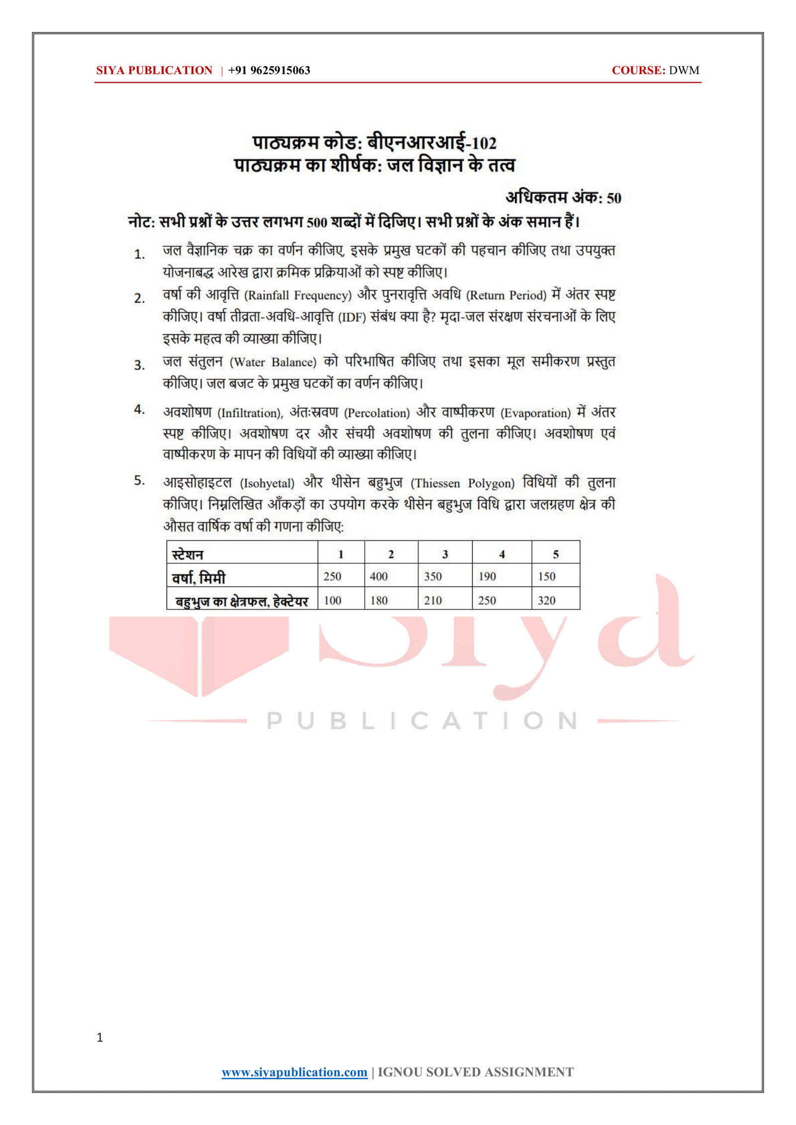 IGNOU BNRI-102 Solved Assignment 2026-27 – Hindi Medium