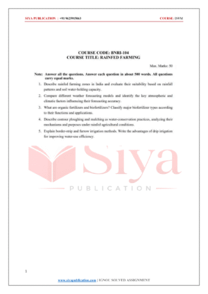 IGNOU BNRI-104 Solved Assignment 2026-27 – English Medium