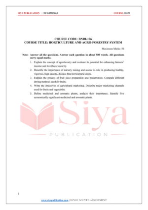 IGNOU BNRI-106 Solved Assignment 2026-27 – English Medium