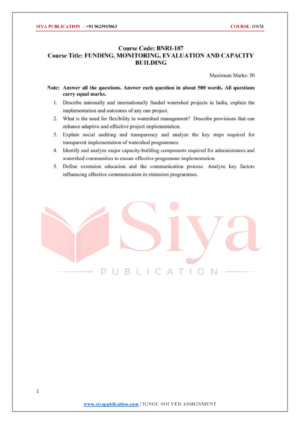 IGNOU BNRI-107 Solved Assignment 2026-27 – English Medium