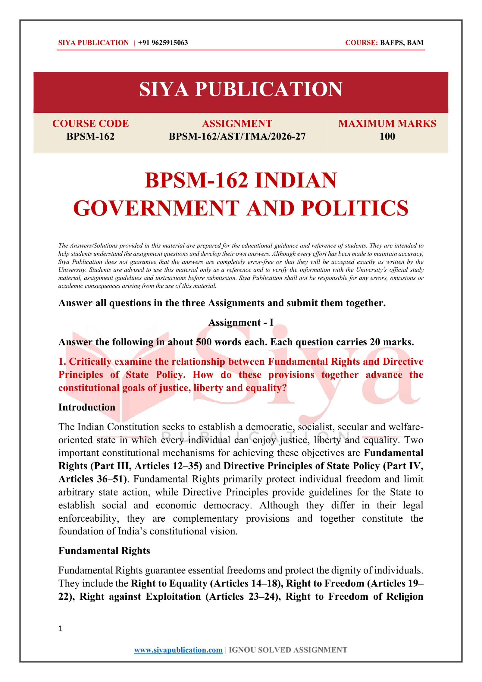 IGNOU BPSM-162 Solved Assignment 2026-27 – English Medium - Image 2