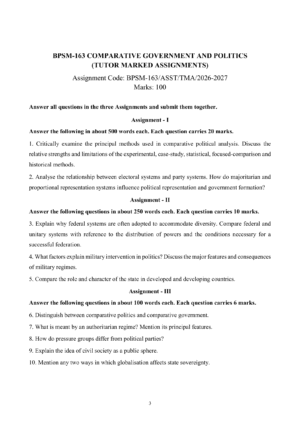 IGNOU BPSM-163 Solved Assignment 2026-27 – English Medium