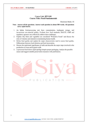 IGNOU BPVI-001 Solved Assignment 2026-27 – English Medium
